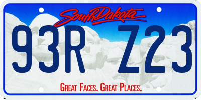 SD license plate 93RZ23