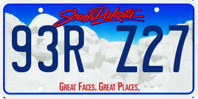SD license plate 93RZ27