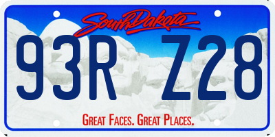 SD license plate 93RZ28