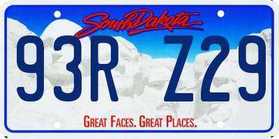 SD license plate 93RZ29