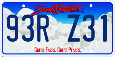 SD license plate 93RZ31