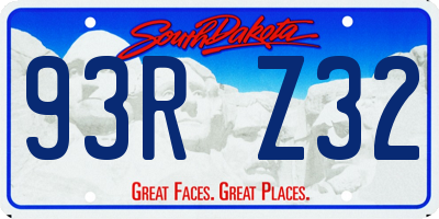 SD license plate 93RZ32