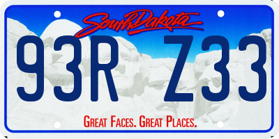 SD license plate 93RZ33