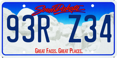 SD license plate 93RZ34