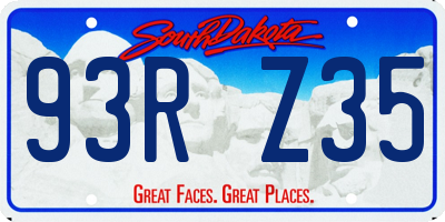 SD license plate 93RZ35