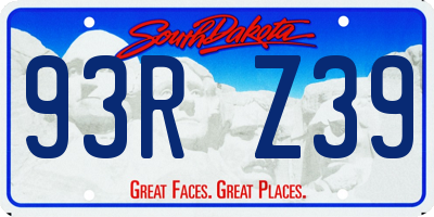 SD license plate 93RZ39