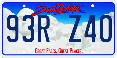 SD license plate 93RZ40