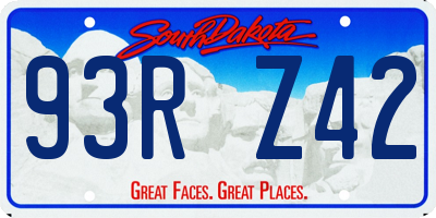 SD license plate 93RZ42