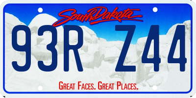SD license plate 93RZ44