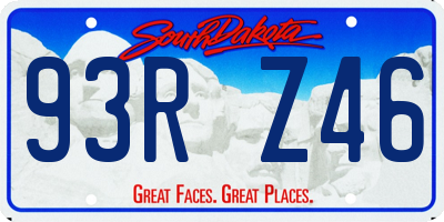 SD license plate 93RZ46