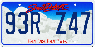 SD license plate 93RZ47