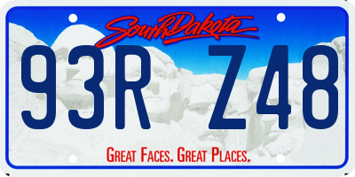 SD license plate 93RZ48