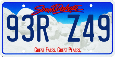 SD license plate 93RZ49