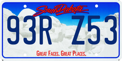 SD license plate 93RZ53