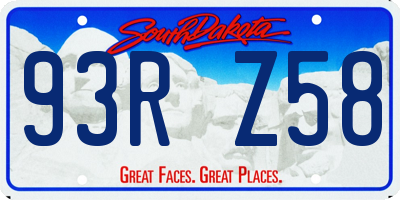 SD license plate 93RZ58