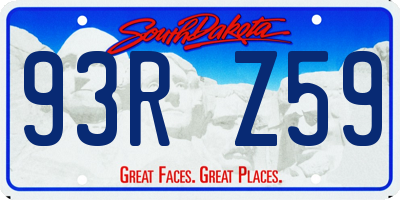 SD license plate 93RZ59