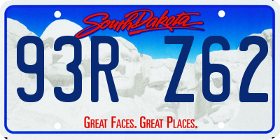 SD license plate 93RZ62
