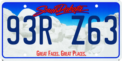 SD license plate 93RZ63