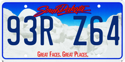 SD license plate 93RZ64