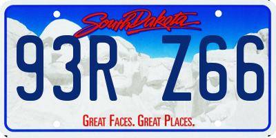 SD license plate 93RZ66