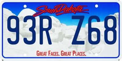 SD license plate 93RZ68