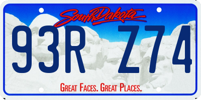 SD license plate 93RZ74