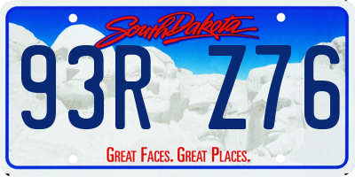 SD license plate 93RZ76