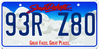 SD license plate 93RZ80