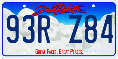 SD license plate 93RZ84