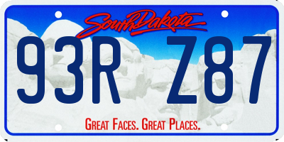 SD license plate 93RZ87
