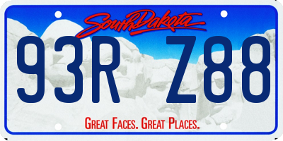 SD license plate 93RZ88