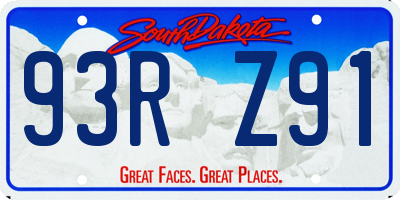 SD license plate 93RZ91