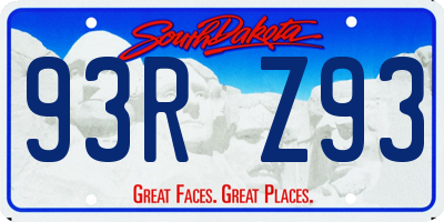 SD license plate 93RZ93