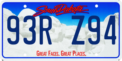 SD license plate 93RZ94