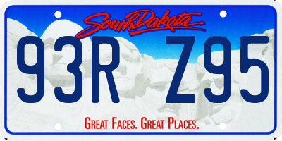 SD license plate 93RZ95