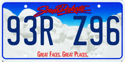 SD license plate 93RZ96