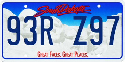 SD license plate 93RZ97