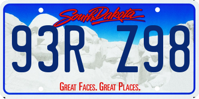 SD license plate 93RZ98