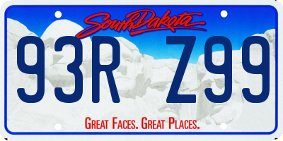 SD license plate 93RZ99