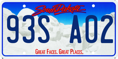 SD license plate 93SA02