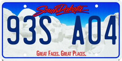 SD license plate 93SA04