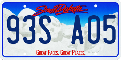 SD license plate 93SA05
