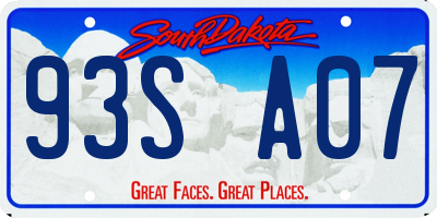 SD license plate 93SA07