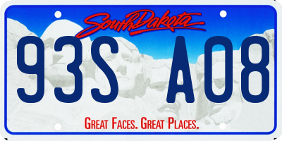 SD license plate 93SA08