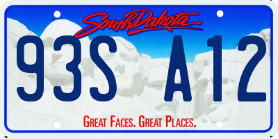 SD license plate 93SA12