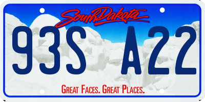 SD license plate 93SA22
