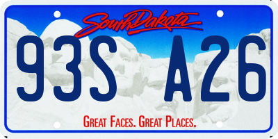 SD license plate 93SA26
