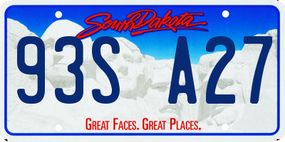 SD license plate 93SA27
