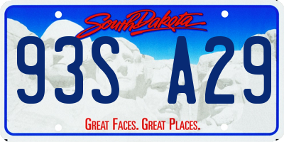 SD license plate 93SA29