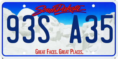SD license plate 93SA35